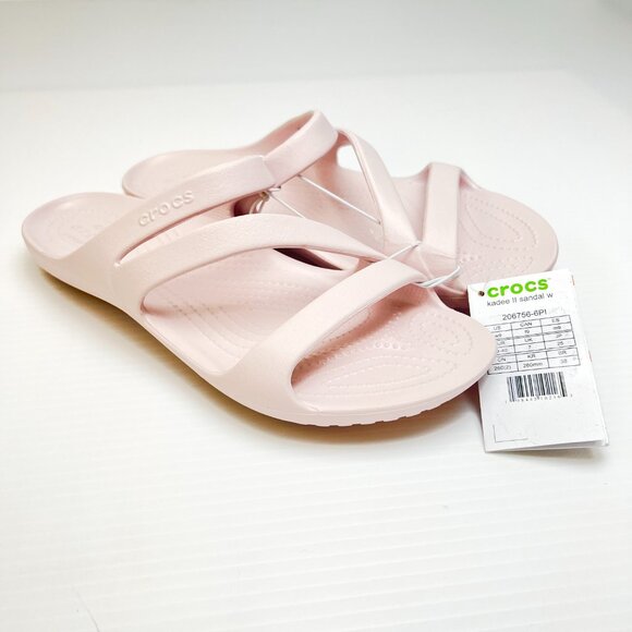 Sz 9- NWT Crocs Kadee II Iconic Comfort Z-Strap Sandals Barely Pink - Picture 3 of 15